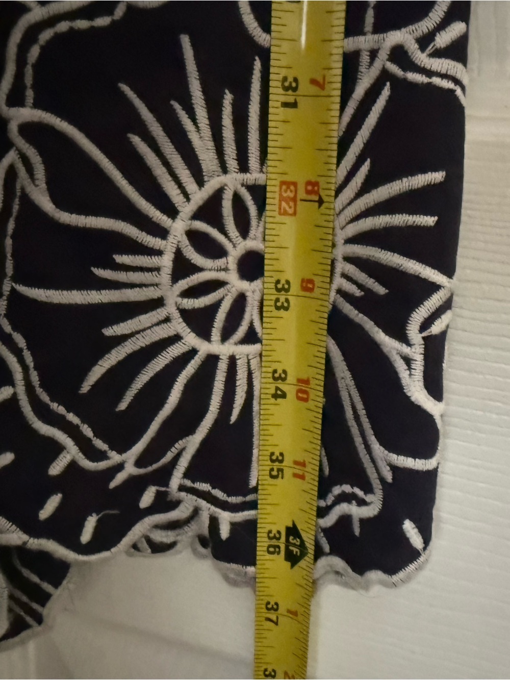 NWT Navy Embroidered Floral A-Line Maxi Skirt - Picture 5 of 6